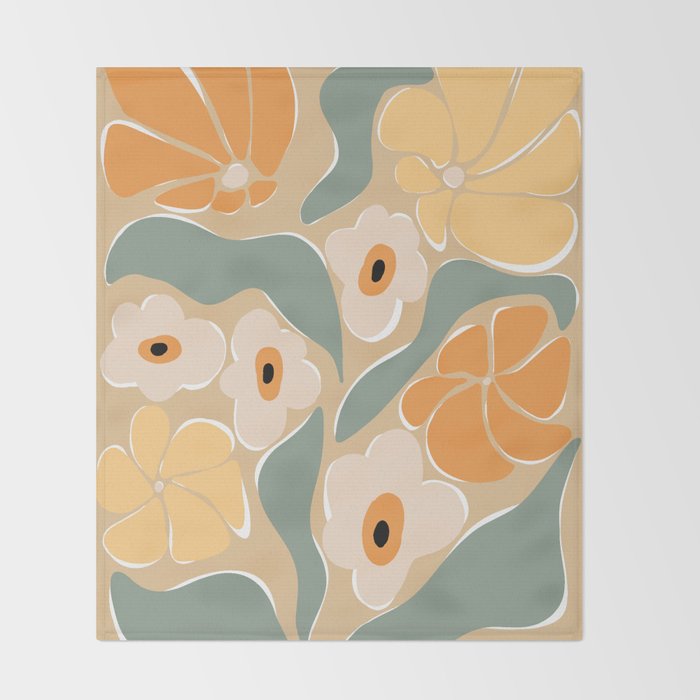 70s california flower market Throw Blanket Gallery Image 2