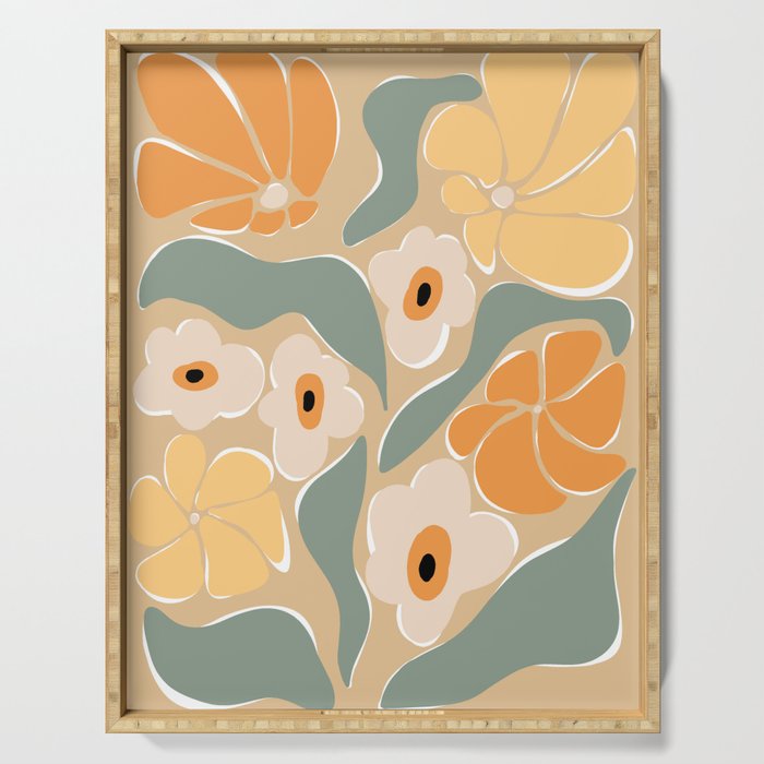 70s california flower market Serving Tray Gallery Image 1