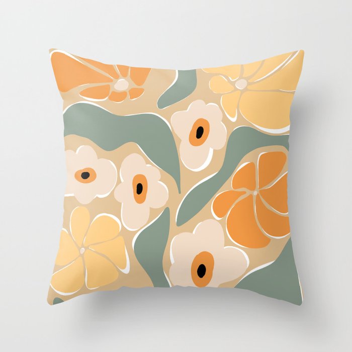 70s california flower market Throw Pillow Gallery Image 6