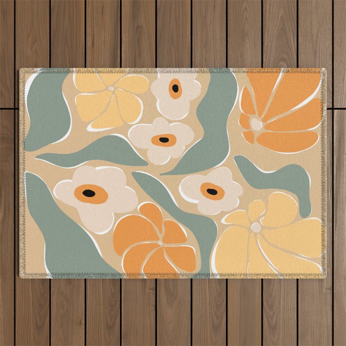 70s california flower market Outdoor Rug Gallery Image 1