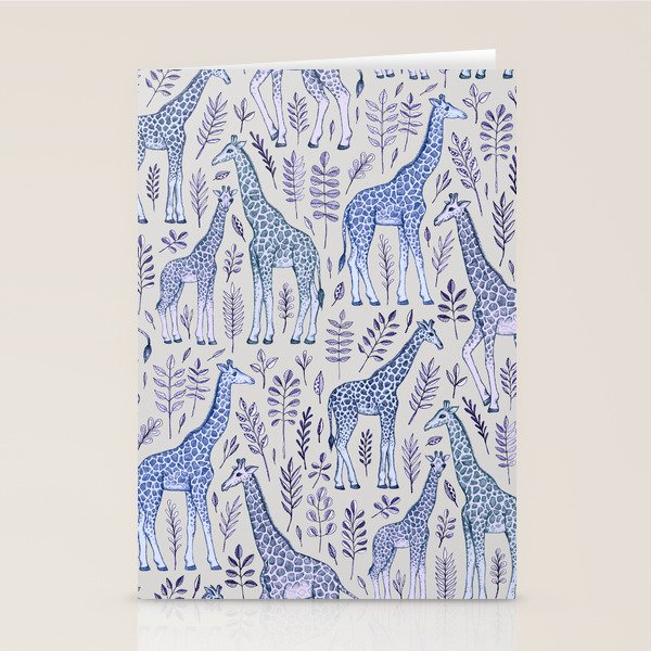 Blue Giraffe Pattern Stationery Card Gallery Image 2