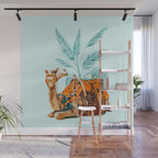 Camel Ride, Modern Bohemian Eclectic Animals, India Culture Travel Palm Desert Painting Wall Mural Gallery Image 1