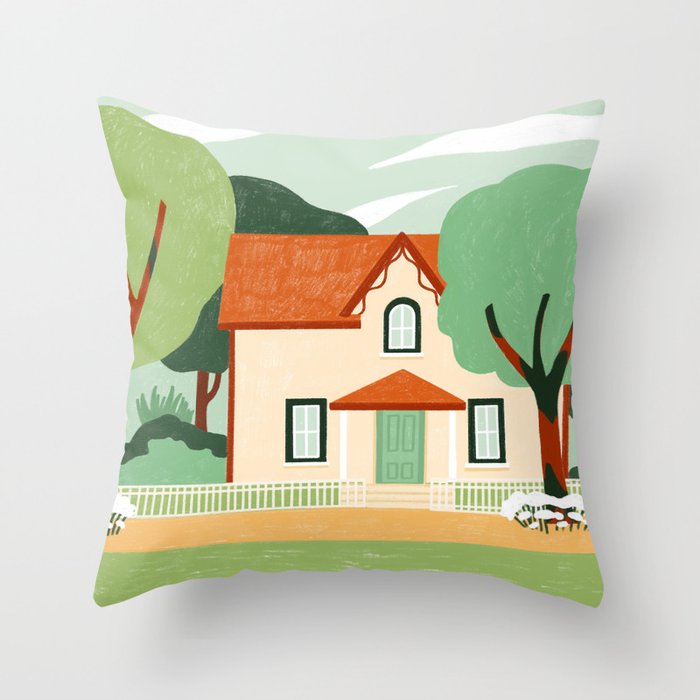 House in the woods Throw Pillow Gallery Image 6