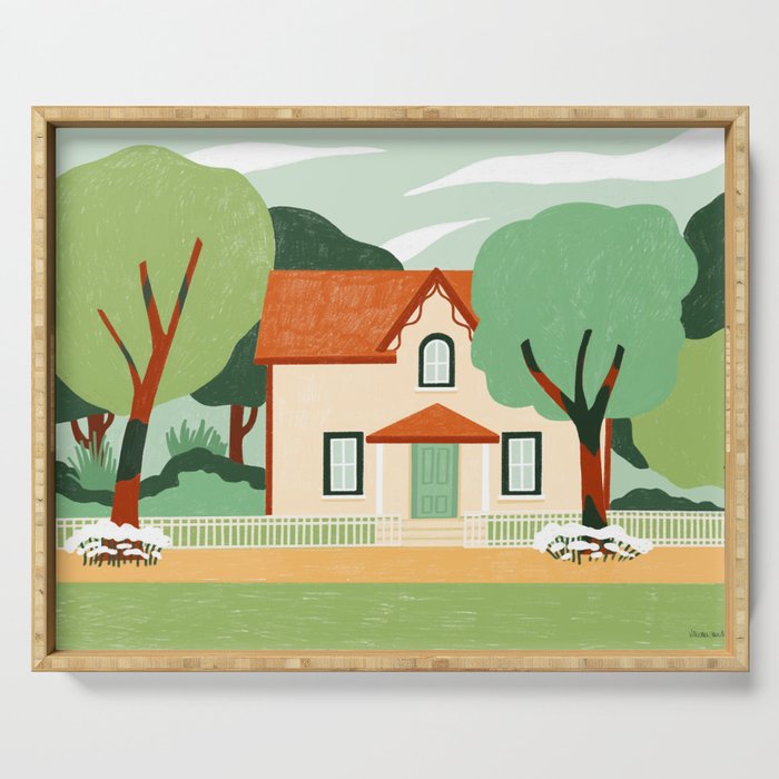 House in the woods Serving Tray Gallery Image 1