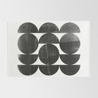 Black and White Mid Century Modern Op Art Rug Gallery Image 2