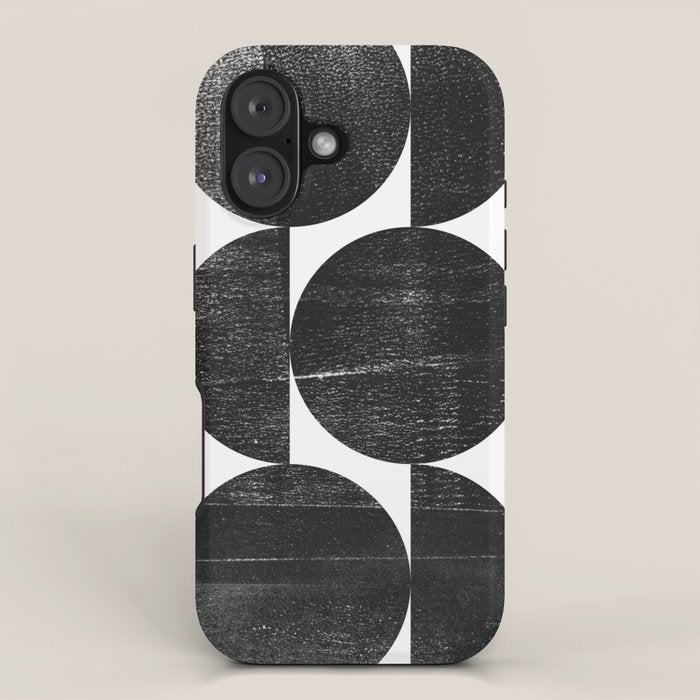Black and White Mid Century Modern Op Art iPhone Case Gallery Image 1