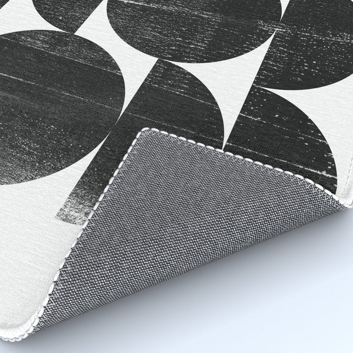 Black and White Mid Century Modern Op Art Rug Gallery Image 4