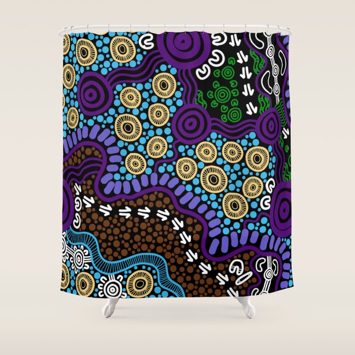 Authentic Aboriginal Art - Untitled Shower Curtain Gallery Image 1