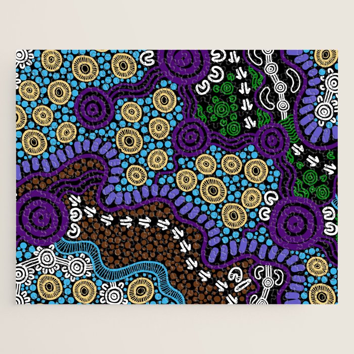 Authentic Aboriginal Art - Untitled Jigsaw Puzzle Gallery Image 1
