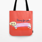 Valentine's Day dachshund dog Tote Bag Gallery Image 1