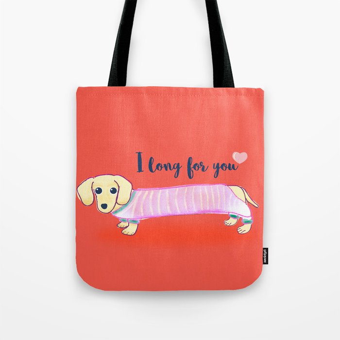 Valentine's Day dachshund dog Tote Bag Gallery Image 1