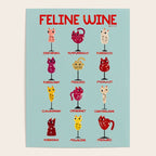 Feline Wine - Cats in Wine Glasses Poster Gallery Image 4