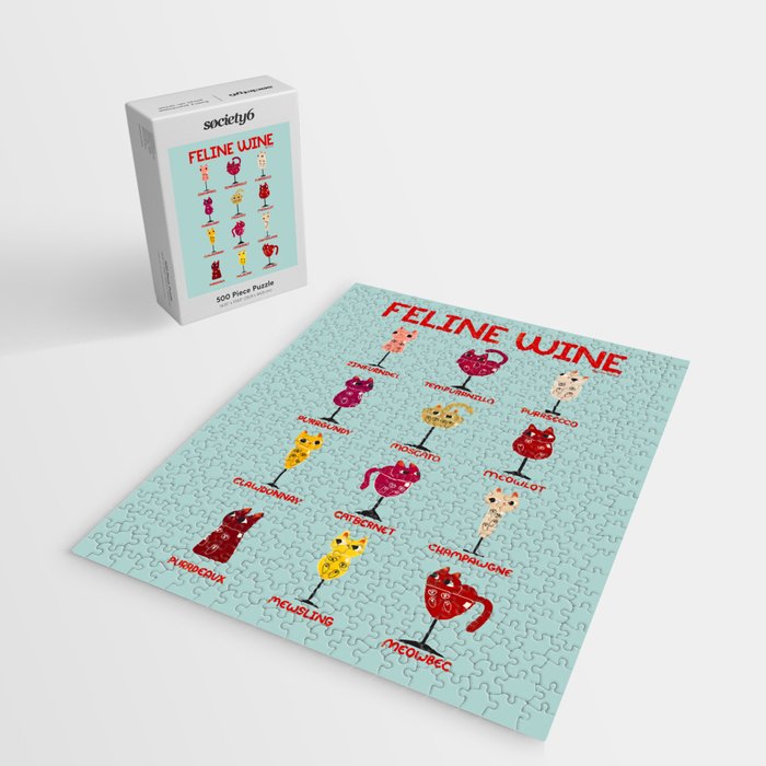 Feline Wine - Cats in Wine Glasses Jigsaw Puzzle Gallery Image 2