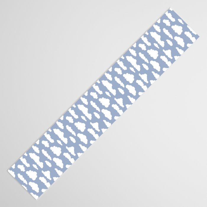 Sunny Summer Sky: White Cartoon Clouds in a Blue Sky Pattern Table Runner Gallery Image 3