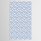 Sunny Summer Sky: White Cartoon Clouds in a Blue Sky Pattern Tablecloth Gallery Image 2