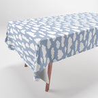 Sunny Summer Sky: White Cartoon Clouds in a Blue Sky Pattern Tablecloth Gallery Image 1