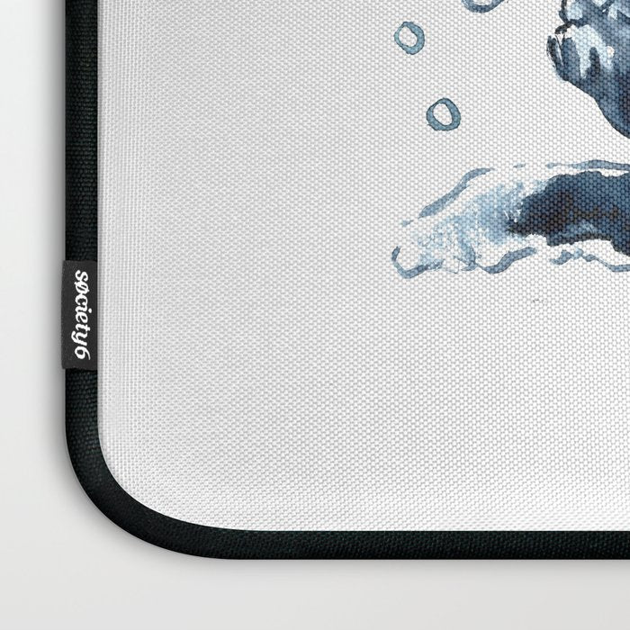 Turtle Swimming Sea Turtles indigo blue turtle art Laptop Sleeve Gallery Image 3