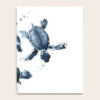 Turtle Swimming Sea Turtles indigo blue turtle art Notebook Gallery Image 4