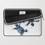 Turtle Swimming Sea Turtles indigo blue turtle art Laptop Sleeve Gallery Image 2