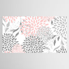 Festive, Floral Prints, Leaves and Blooms, Pink, Gray and White Tablecloth Gallery Image 2