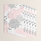 Festive, Floral Prints, Leaves and Blooms, Pink, Gray and White Wrapping Paper Gallery Image 3