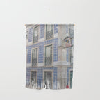 Blue azulejos on a corner building in Alfama, Lisbon, Portugal - street and travel photography Wall Hanging Gallery Image 1