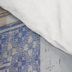 Blue azulejos on a corner building in Alfama, Lisbon, Portugal - street and travel photography Comforter Gallery Image 4