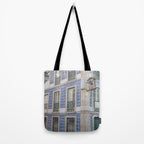 Blue azulejos on a corner building in Alfama, Lisbon, Portugal - street and travel photography Tote Bag Gallery Image 2