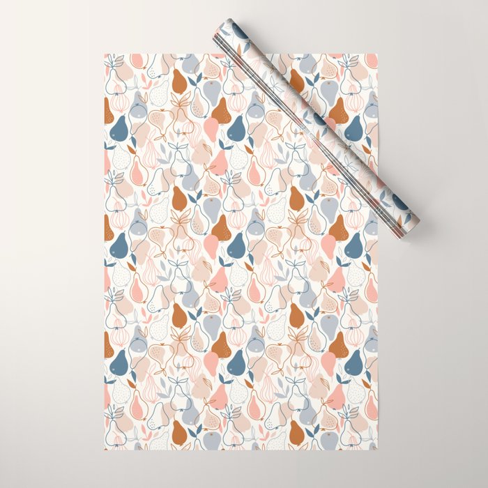 Pears in Scandinavian style Wrapping Paper Gallery Image 1