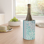 Festive, Floral, Color Block, Teal, Turquoise, Gray Wine Chiller Gallery Image 4