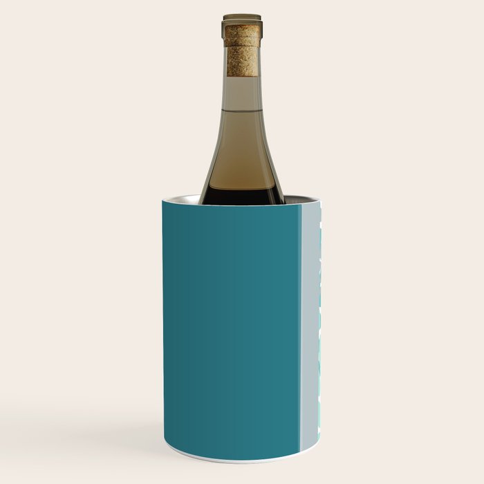 Festive, Floral, Color Block, Teal, Turquoise, Gray Wine Chiller Gallery Image 2