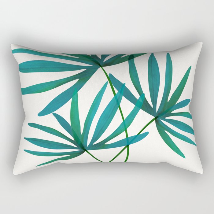 Fan Palm Bouquet Still Life Rectangular Pillow Gallery Image 2