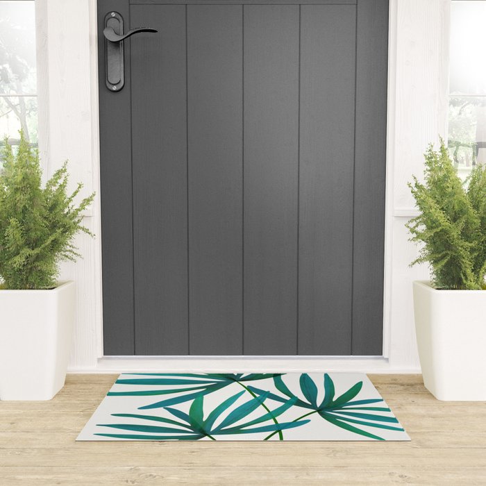 Fan Palm Bouquet Still Life Welcome Mat Gallery Image 3