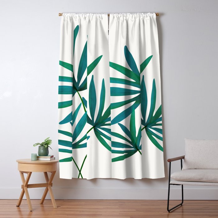 Fan Palm Bouquet Still Life Window Curtain Gallery Image 1