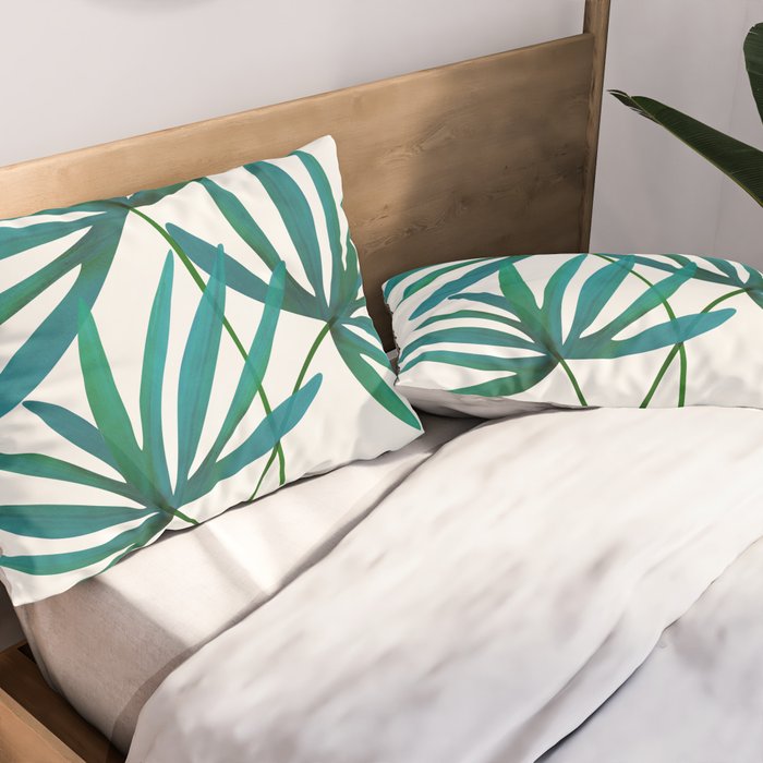 Fan Palm Bouquet Still Life Pillow Sham Gallery Image 2