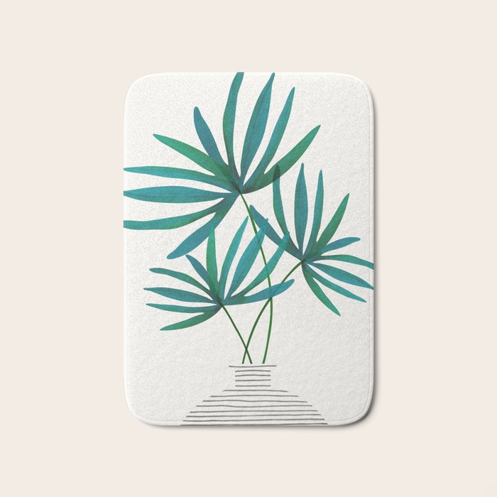 Fan Palm Bouquet Still Life Bath Mat Gallery Image 1