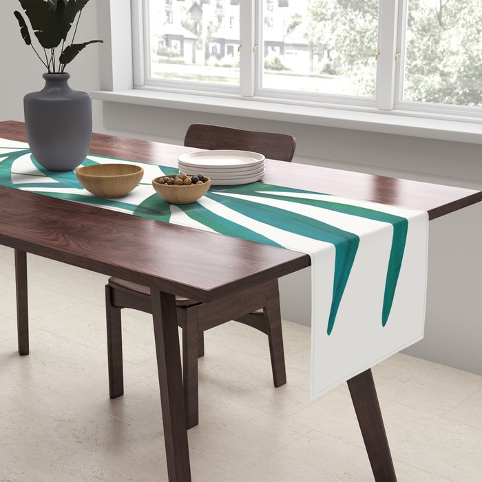 Fan Palm Bouquet Still Life Table Runner Gallery Image 2