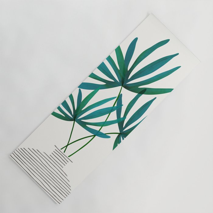 Fan Palm Bouquet Still Life Yoga Mat Gallery Image 1