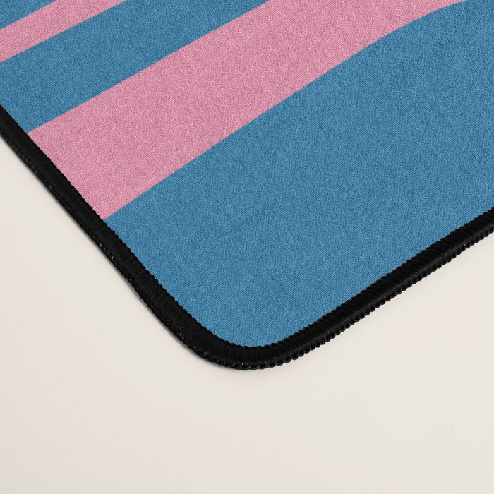 Mid Century Modern Piquet Abstract Multi Pattern in Colorful Pink and Blue Desk Mat Gallery Image 4