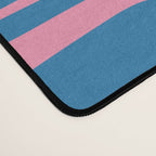Mid Century Modern Piquet Abstract Multi Pattern in Colorful Pink and Blue Desk Mat Gallery Image 4