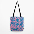Mid Century Modern Piquet Abstract Multi Pattern in Colorful Pink and Blue Tote Bag Gallery Image 2