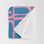 Mid Century Modern Piquet Abstract Multi Pattern in Colorful Pink and Blue Throw Blanket Gallery Image 3