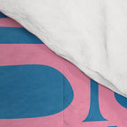 Mid Century Modern Piquet Abstract Multi Pattern in Colorful Pink and Blue Comforter Gallery Image 4
