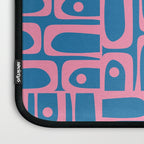 Mid Century Modern Piquet Abstract Multi Pattern in Colorful Pink and Blue Laptop Sleeve Gallery Image 3