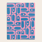 Mid Century Modern Piquet Abstract Multi Pattern in Colorful Pink and Blue Notebook Gallery Image 4
