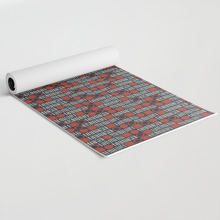 Red & Blue Hand-drawn Pattern #2 Yoga Mat Gallery Image 2