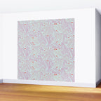 Winter Berries & Pine Branches in Teal & Pink Wall Mural Gallery Image 2