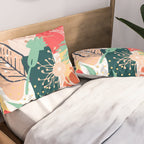 Summer Floral Prints, Abstract, Red and Green, Colourful Prints. Pillow Sham Gallery Image 2