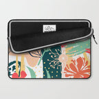 Summer Floral Prints, Abstract, Red and Green, Colourful Prints. Laptop Sleeve Gallery Image 2