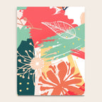 Summer Floral Prints, Abstract, Red and Green, Colourful Prints. Notebook Gallery Image 4